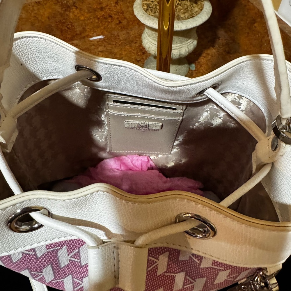 Karl Lagerfeld Pink and Cream Shoulder Bag, NWT - Picture 5 of 8